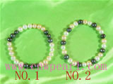 7-8mm three colors pearl jewelry elasticity bracelet